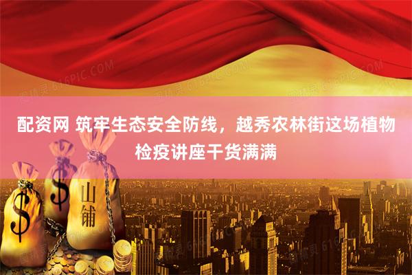配资网 筑牢生态安全防线，越秀农林街这场植物检疫讲座干货满满